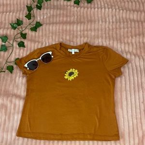 burnt sienna slogan tee